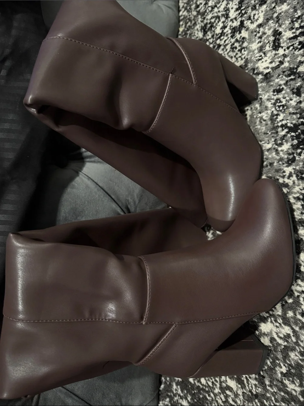 TOP Moda Tall Over-the-Knee Brown Block Heel Boots